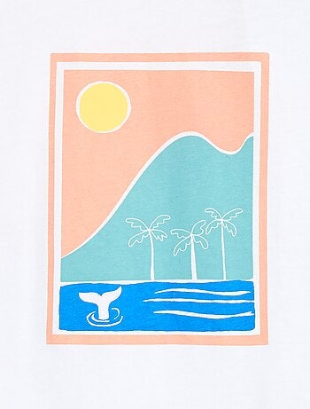 T-shirt de algodão com estampado