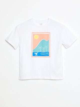 T-shirt de algodão com estampado