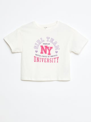 T-shirt de algodão com estampado