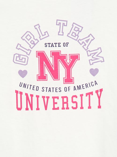 T-shirt de algodão com estampado - Kiabi