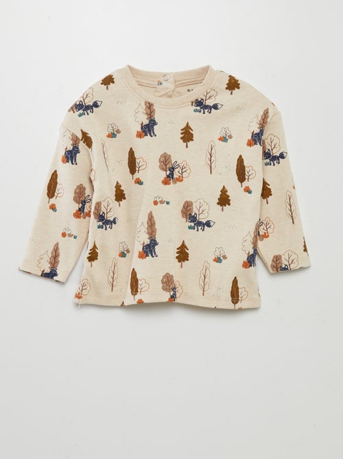 T-shirt de algodão com estampado de fantasia - Kiabi