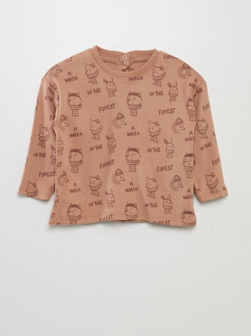 T-shirt de algodão com estampado de fantasia - Kiabi