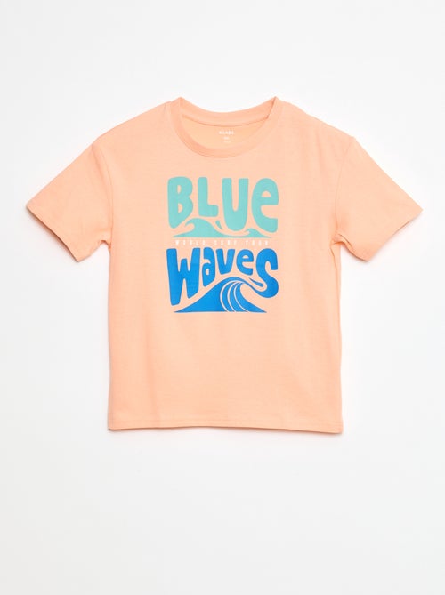 T-shirt de algodão com estampado - Kiabi
