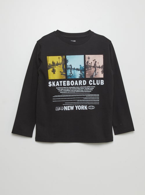 T-shirt de algodão com estampado - Kiabi