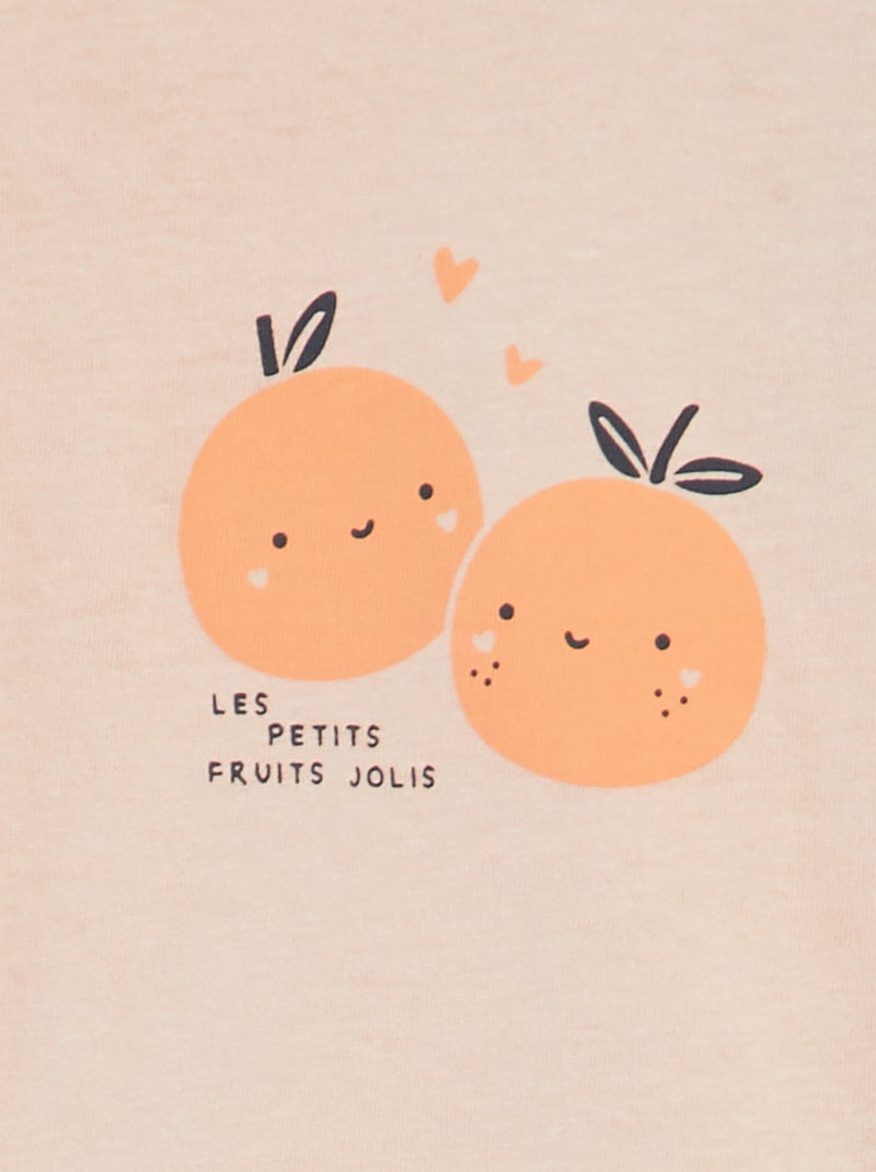 T-shirt de algodão com estampado ROSA - Kiabi