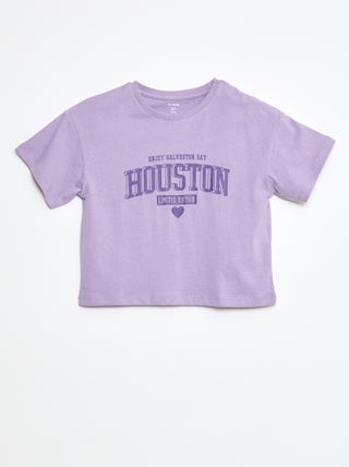 T-shirt de algodão com estampado