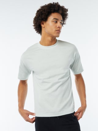 T-shirt de algodão com gola redonda