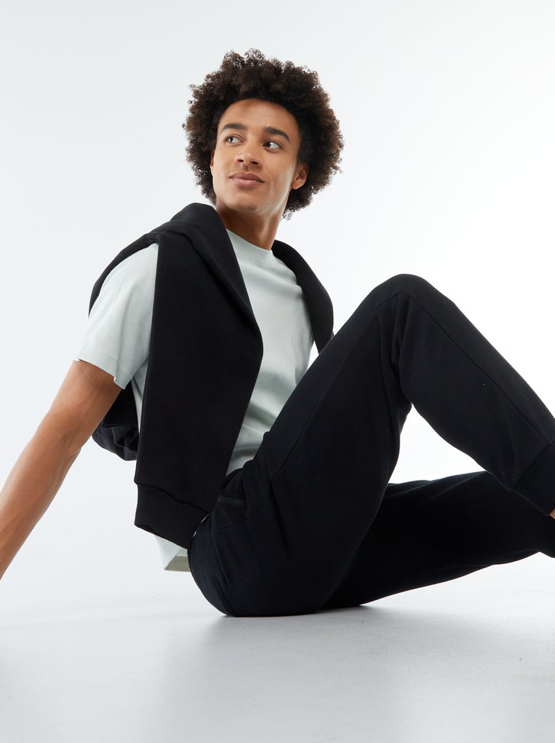 T-shirt de algodão com gola redonda AZUL - Kiabi