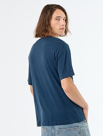 T-shirt de algodão com gola redonda