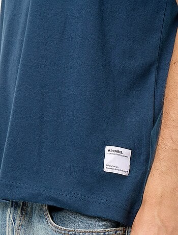 T-shirt de algodão com gola redonda