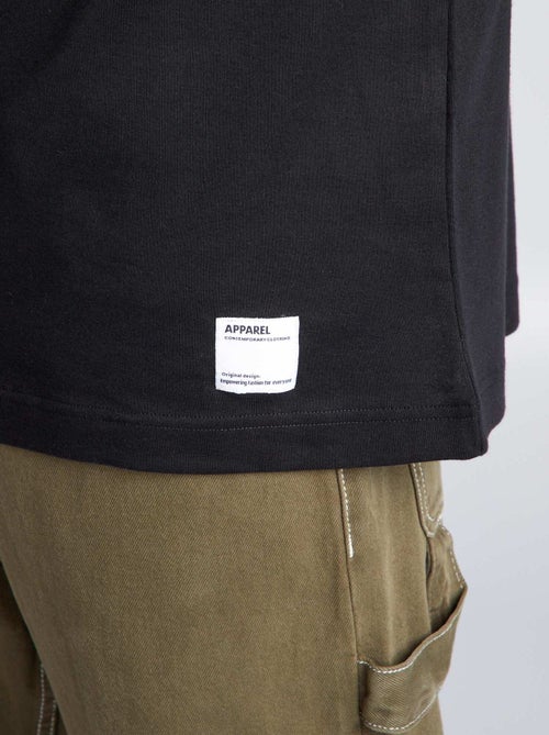 T-shirt de algodão com gola redonda - Kiabi