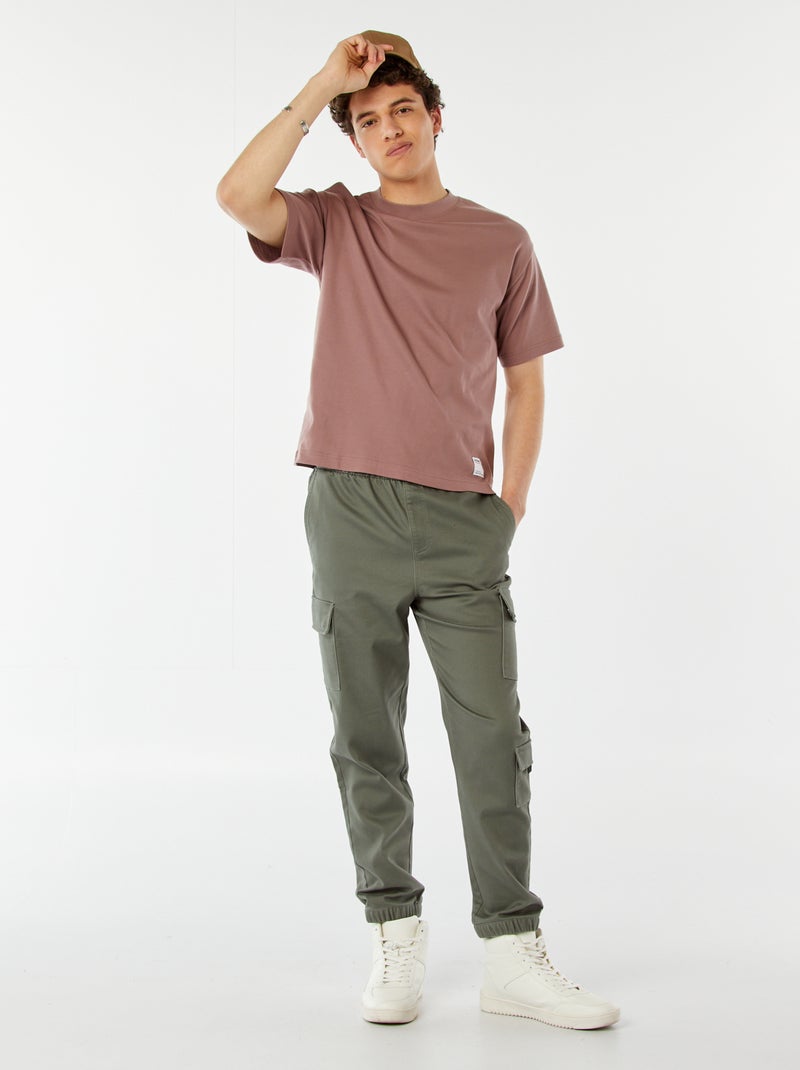 T-shirt de algodão com gola redonda VIOLETA - Kiabi