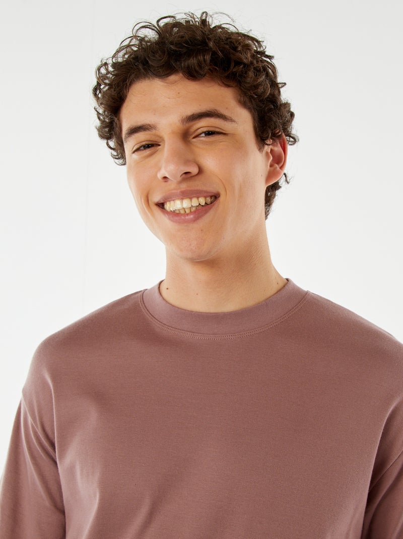 T-shirt de algodão com gola redonda VIOLETA - Kiabi