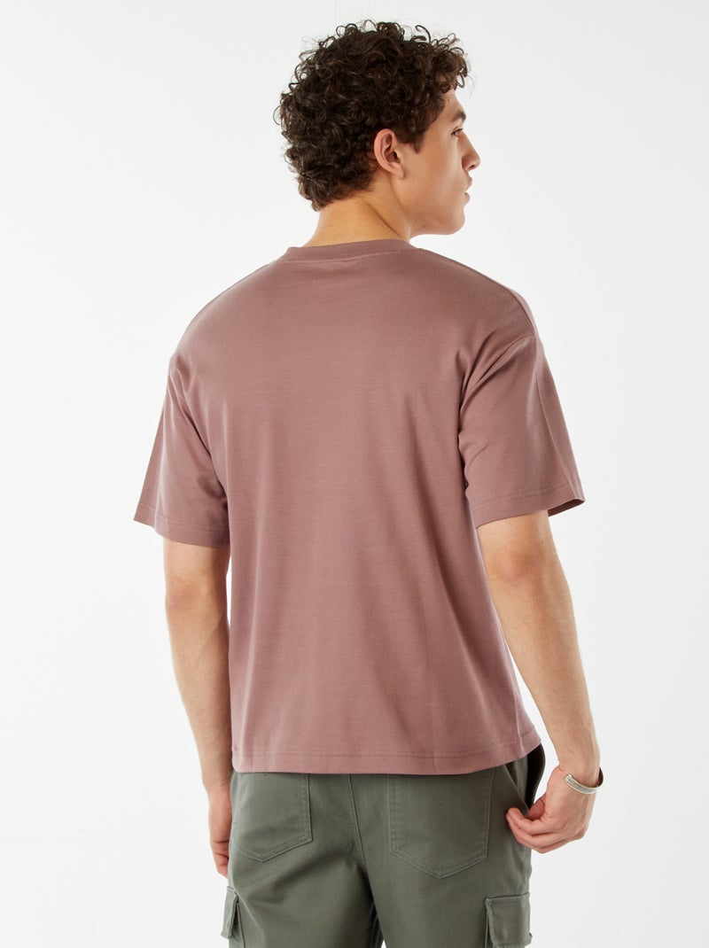 T-shirt de algodão com gola redonda VIOLETA - Kiabi