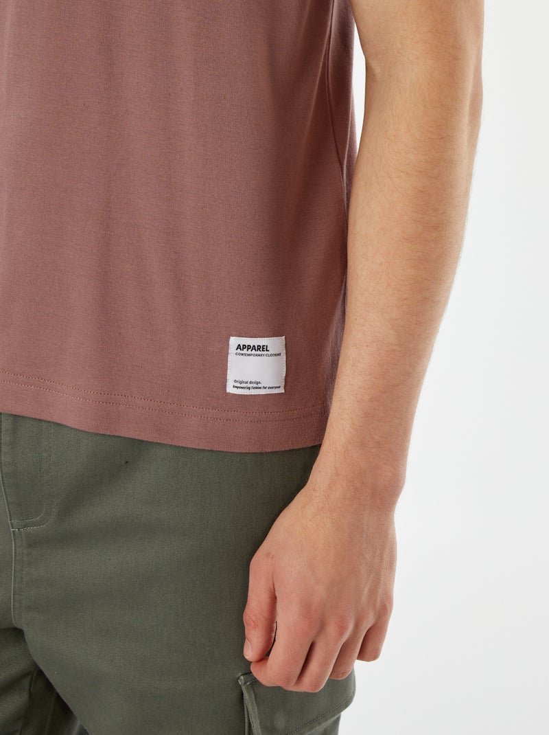 T-shirt de algodão com gola redonda VIOLETA - Kiabi