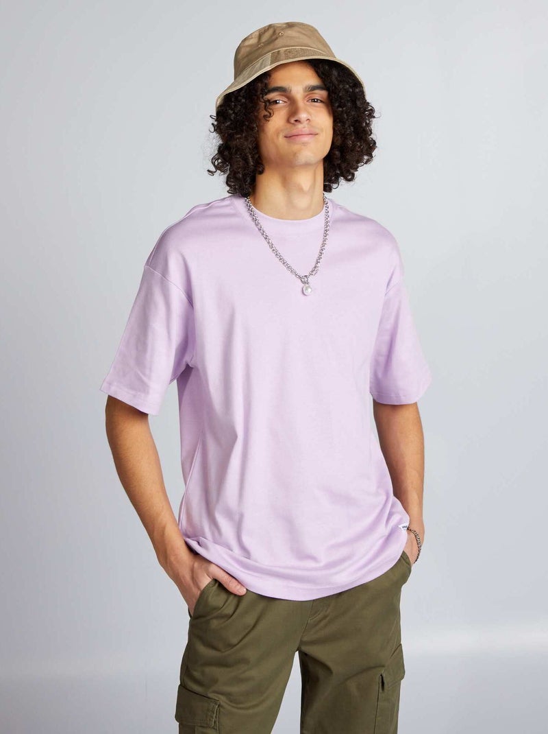 T-shirt de algodão com gola redonda VIOLETA - Kiabi