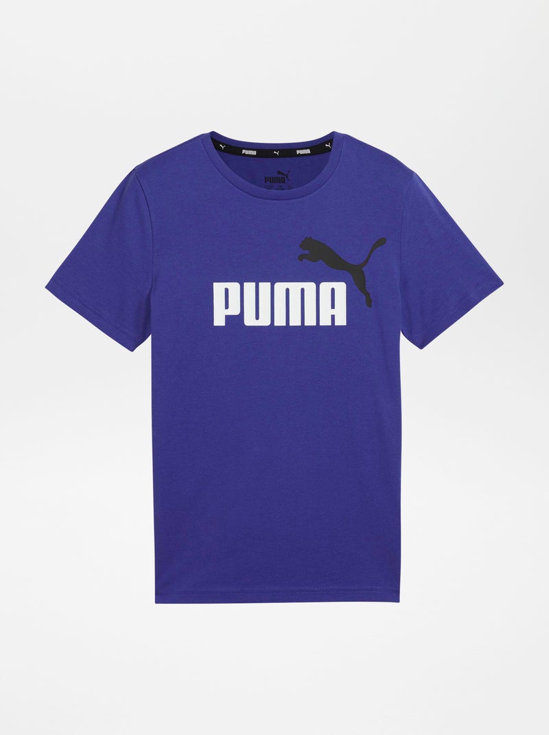 T-shirt de algodão com logótipo 'Puma' AZUL - Kiabi