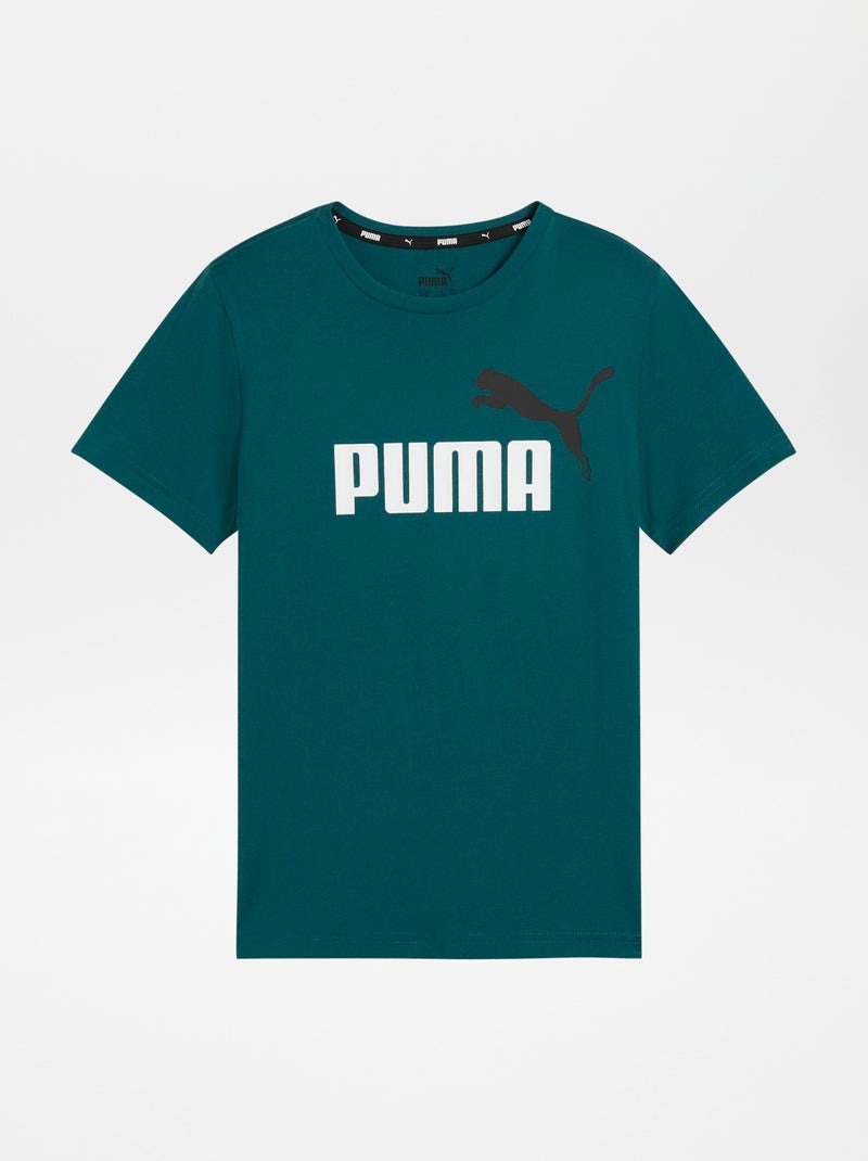 T-shirt de algodão com logótipo 'Puma' VERDE - Kiabi