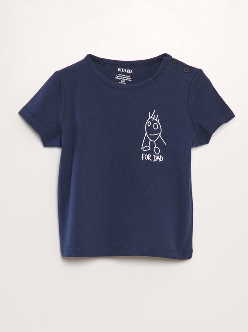 T-shirt de algodão com mensagem - Kiabi