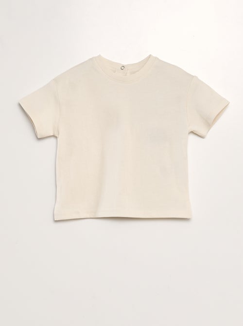 T-shirt de algodão com molas de pressão atrás - Tough Cotton¿ - Unissexo - Kiabi