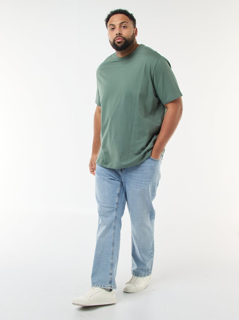 T-shirt de algodão com toque suave Verde - Kiabi