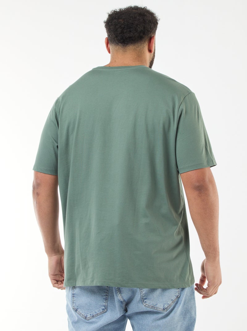 T-shirt de algodão com toque suave Verde - Kiabi