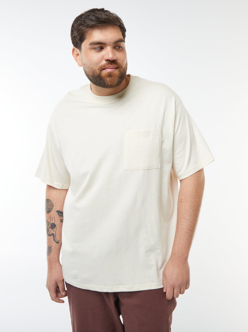 T-shirt de algodão confort fit BRANCO - Kiabi