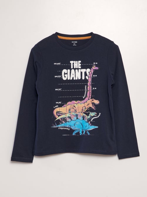 T-shirt de algodão de manga comprida - Kiabi
