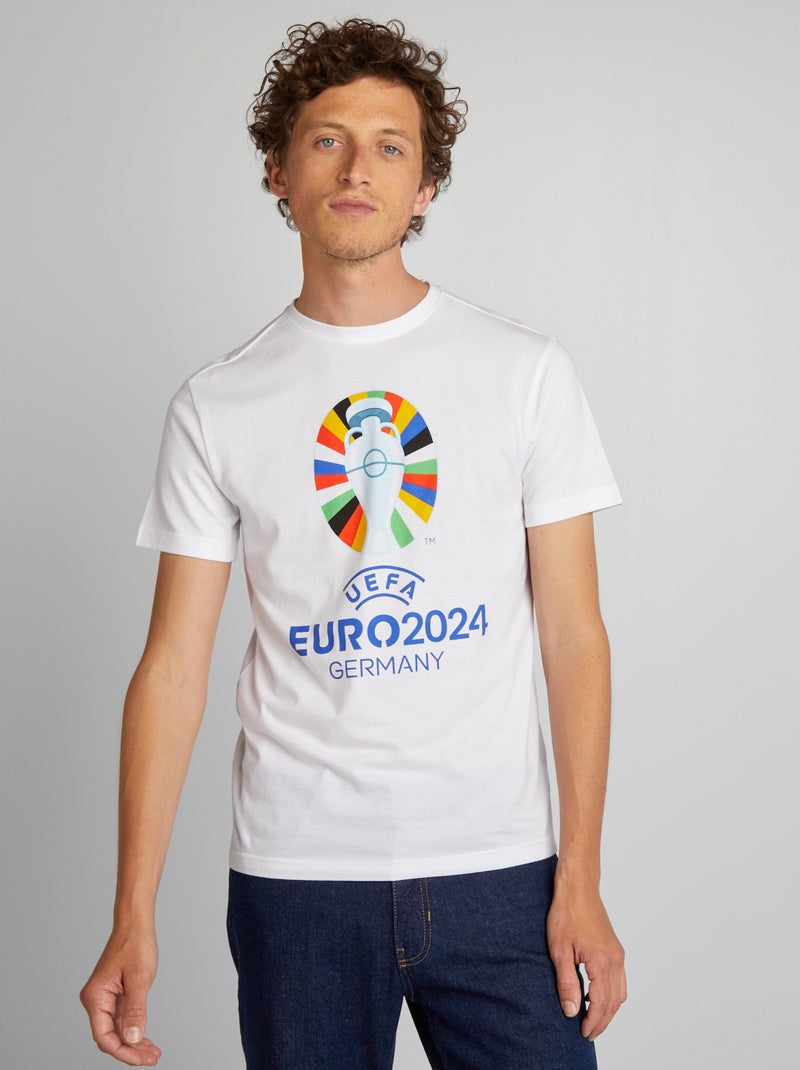 T-shirt de algodão de manga curta 'Euro 2024' BRANCO - Kiabi