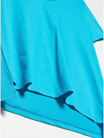 T-shirt de algodão de mulher com decote em v dilvin