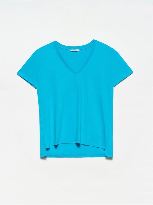 T-shirt de algodão de mulher com decote em v dilvin - Kiabi T-shirt de algodão de mulher com decote em v dilvin - Kiabi