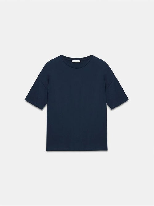 T-shirt de algodão de mulher com decote redondo dilvin - Kiabi