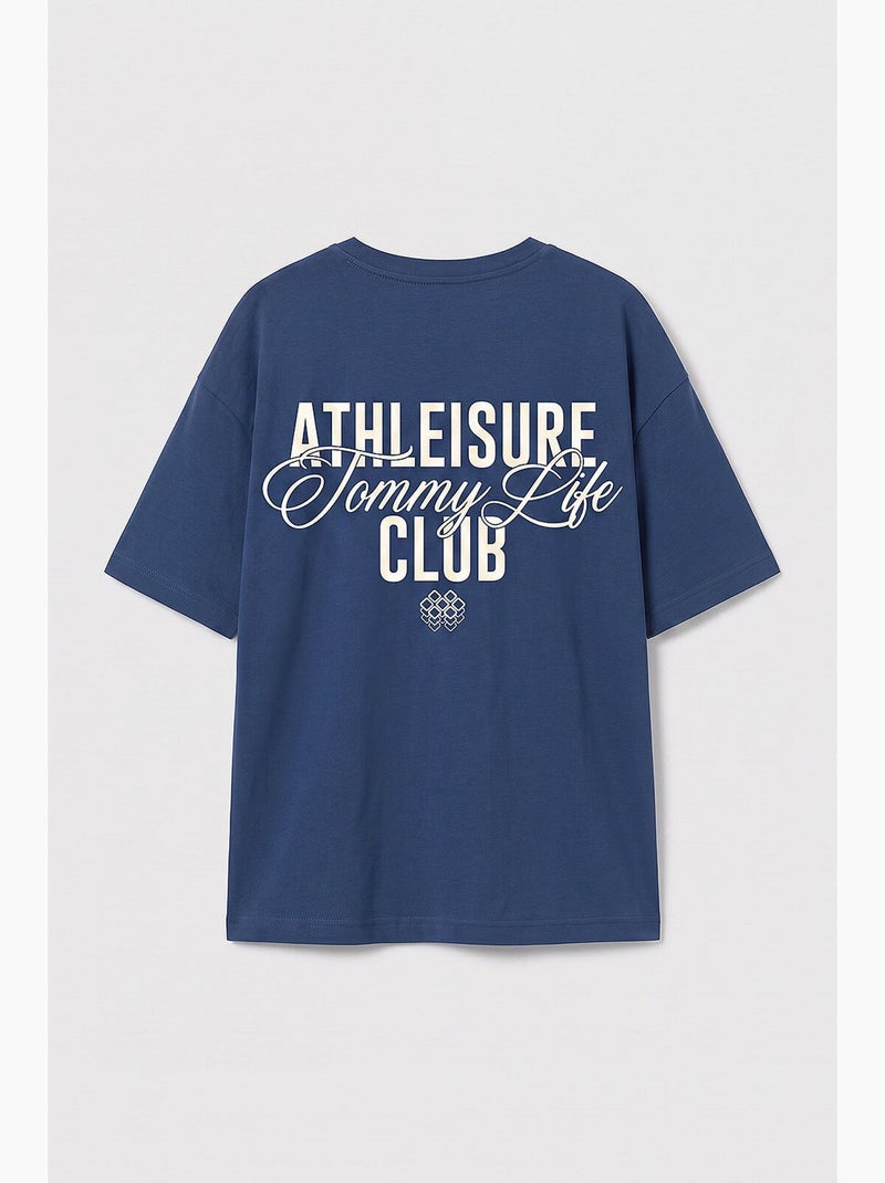 T-shirt de algodão e elastano tommy Azul-marinho - Kiabi