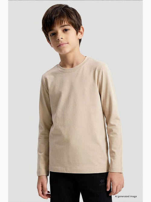 T-shirt de algodão e elastano tommy - Kiabi