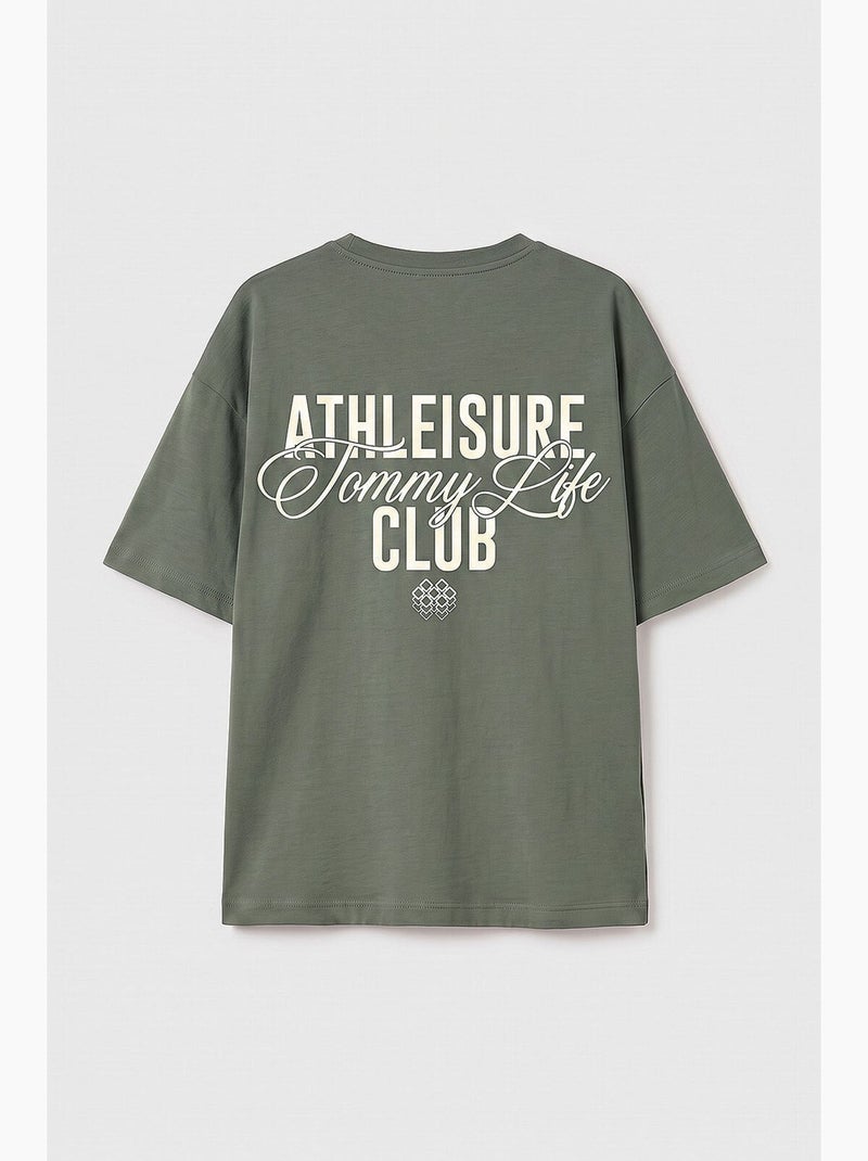 T-shirt de algodão e elastano tommy Cáqui - Kiabi