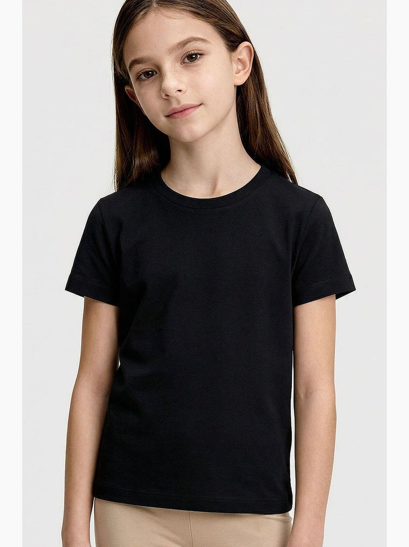 T-shirt de algodão e elastano tommy Preto - Kiabi