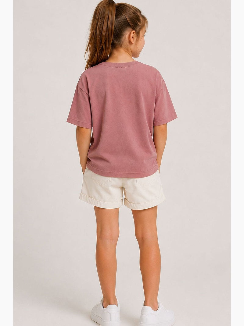 T-shirt de algodão e elastano tommy Rosa velho - Kiabi