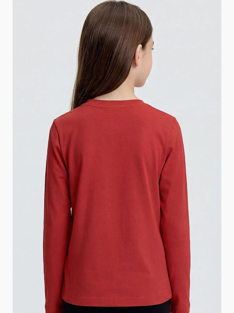 T-shirt de algodão e elastano tommy Vermelho - Kiabi
