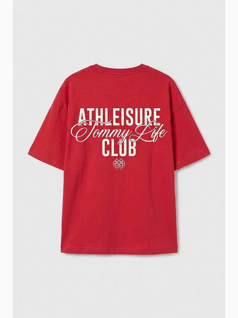 T-shirt de algodão e elastano tommy Vermelho - Kiabi