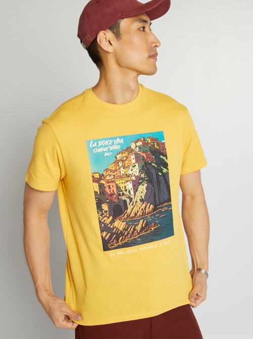 T-shirt de algodão estampada - Kiabi