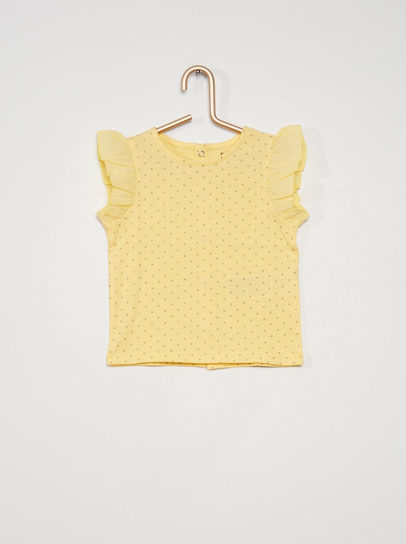 T-shirt de algodão estampada AMARELO - Kiabi