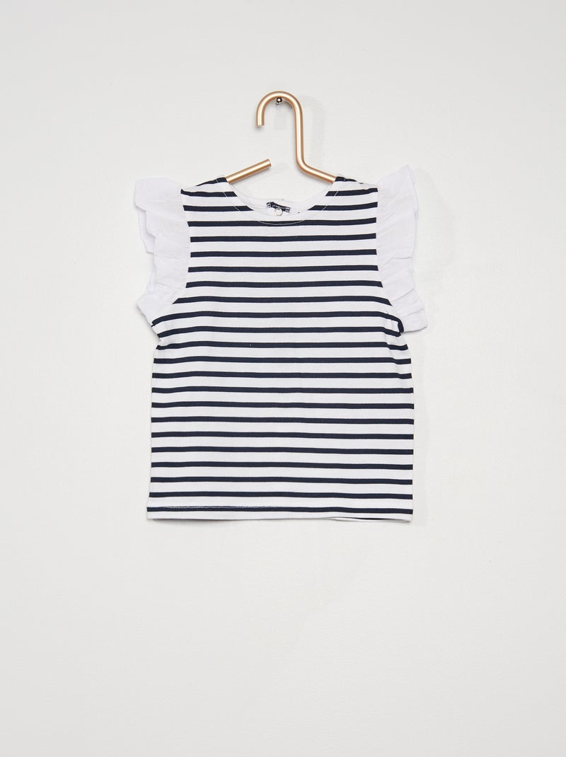 T-shirt de algodão estampada AZUL - Kiabi