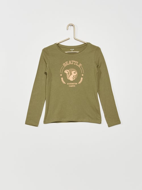 T-shirt de algodão estampada - Kiabi