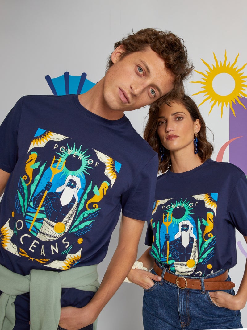 T-shirt de algodão estampada 'mitologia' PRETO - Kiabi