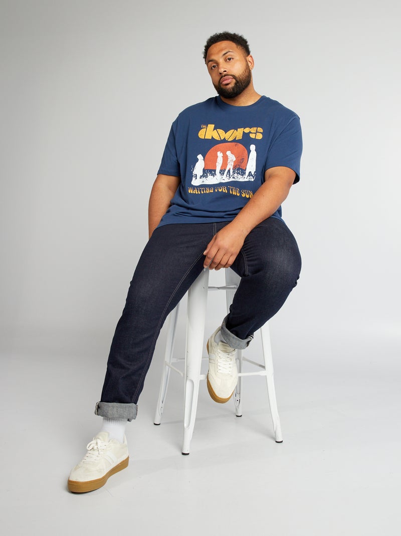 T-shirt de algodão estampada 'The doors' AZUL - Kiabi