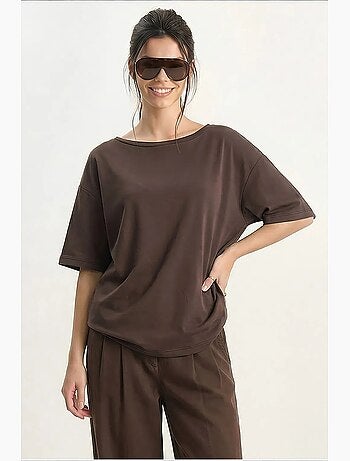 T-shirt de algodão feminina lucci
