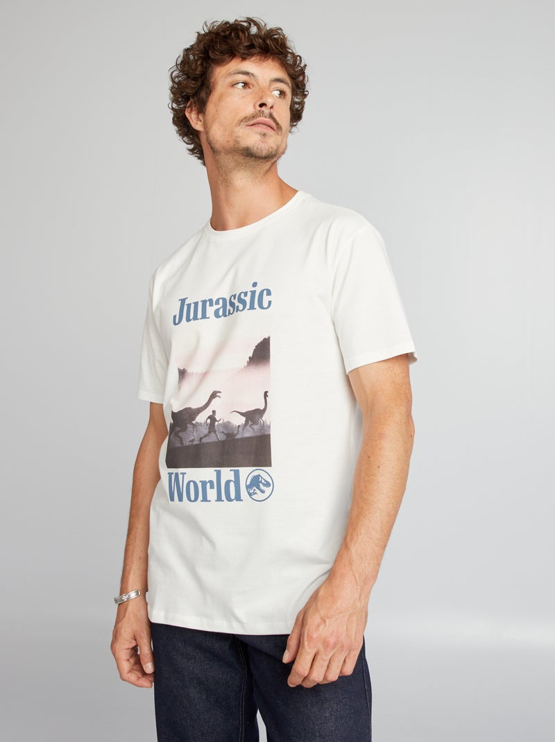 T-shirt de algodão 'Jurassic World' BRANCO - Kiabi