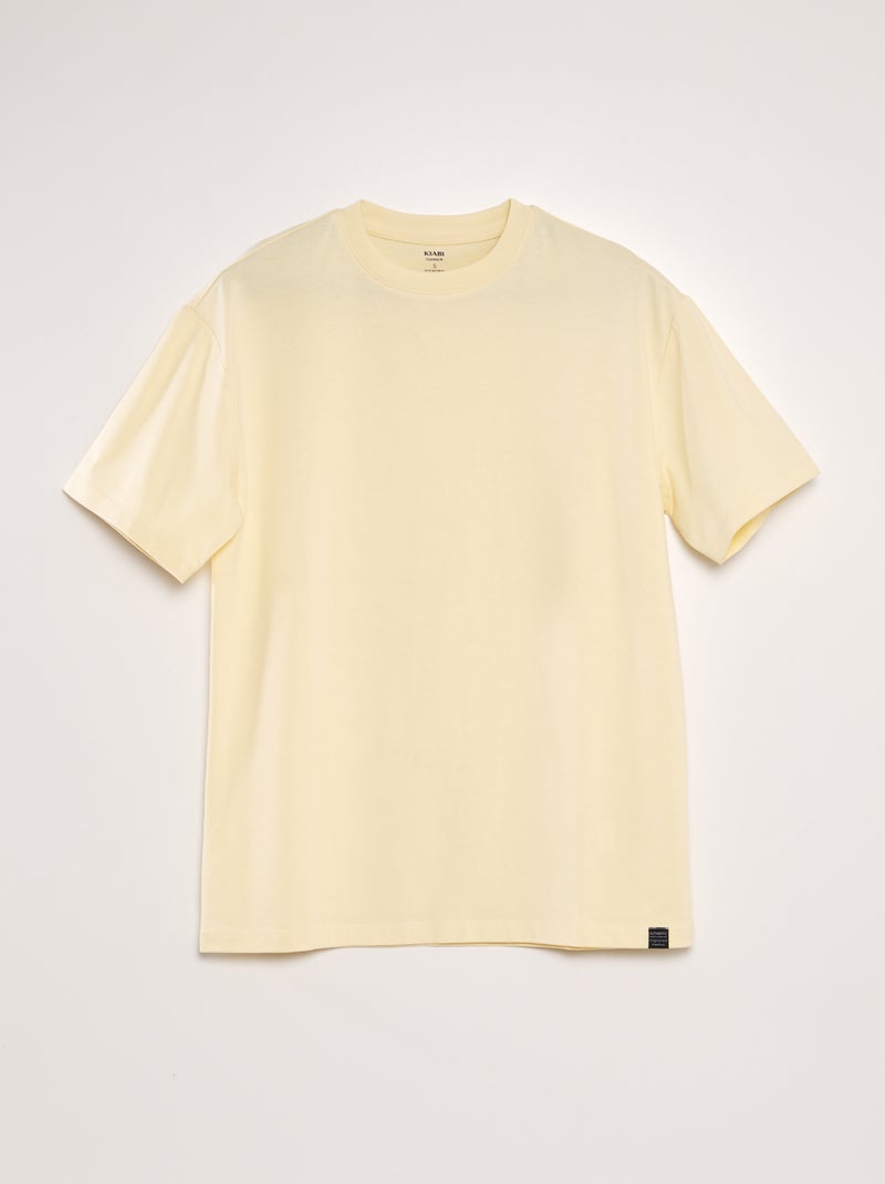 T-shirt de algodão lisa BRANCO - Kiabi