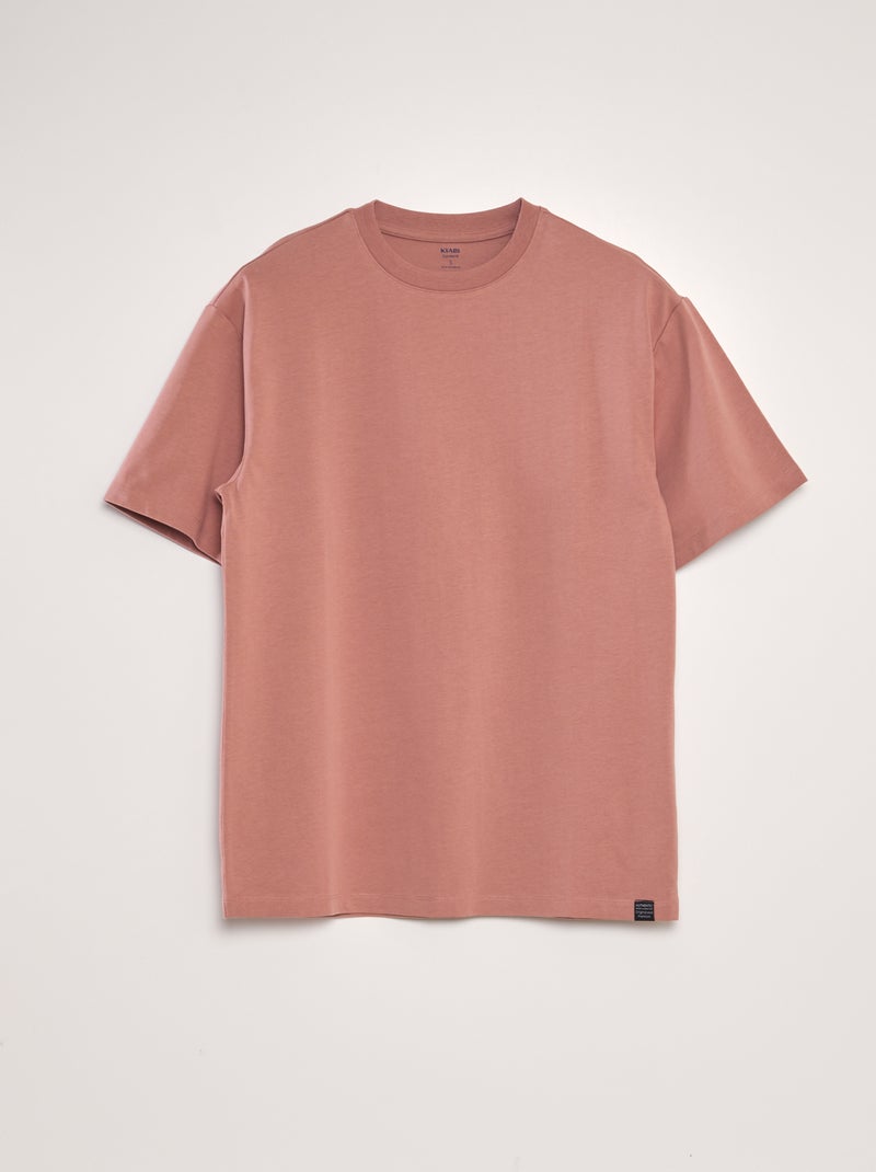 T-shirt de algodão lisa ROSA - Kiabi