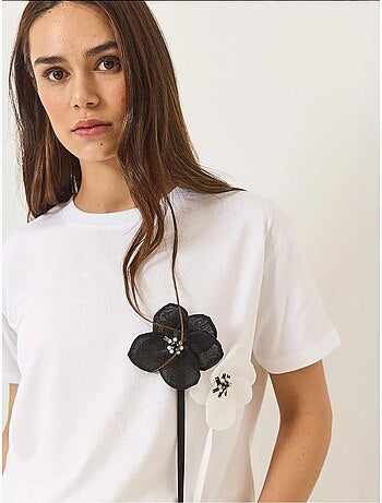 T-shirt de algodão manga curta accessory lucci